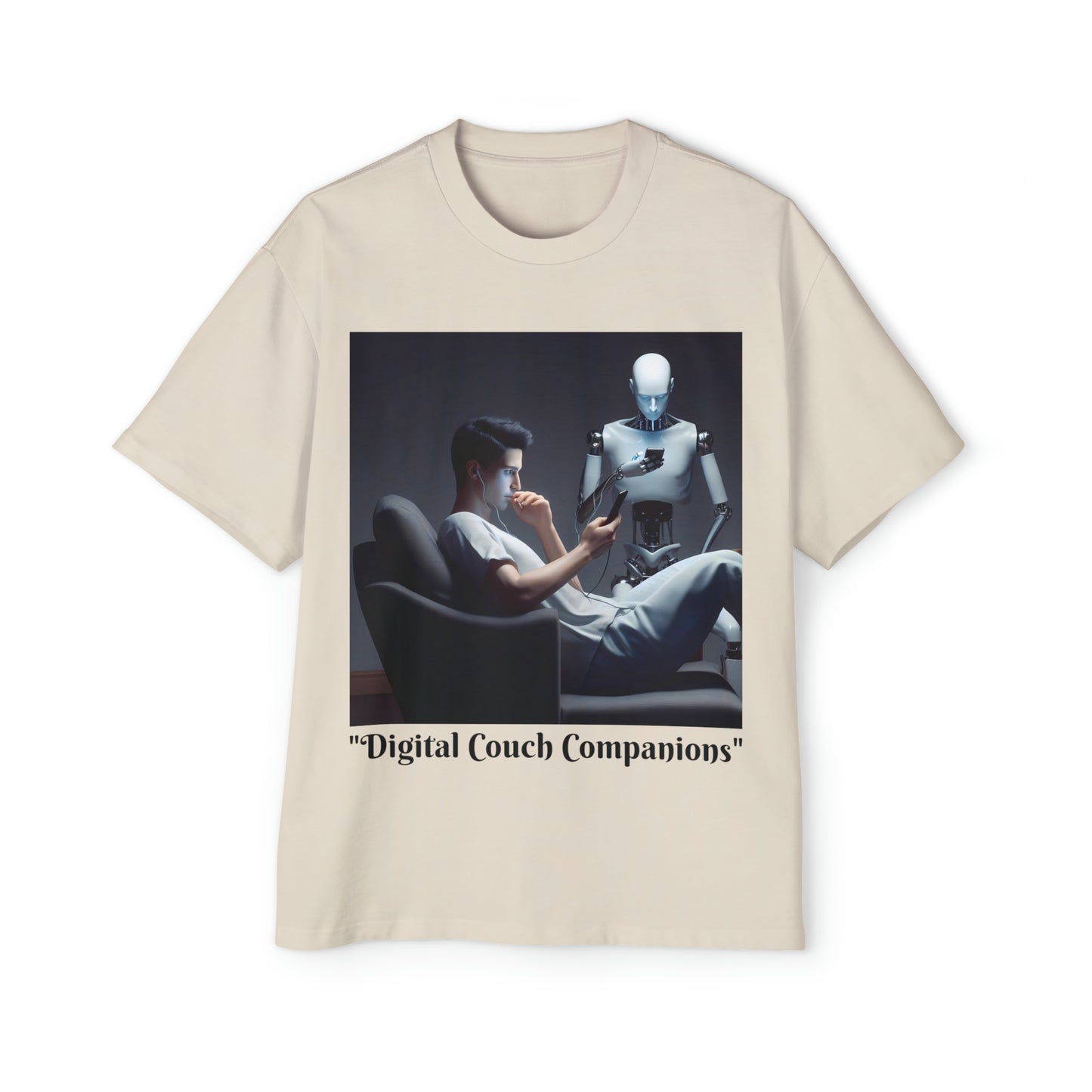 "Digital Couch Companions" Men's Heavy Oversized Tee