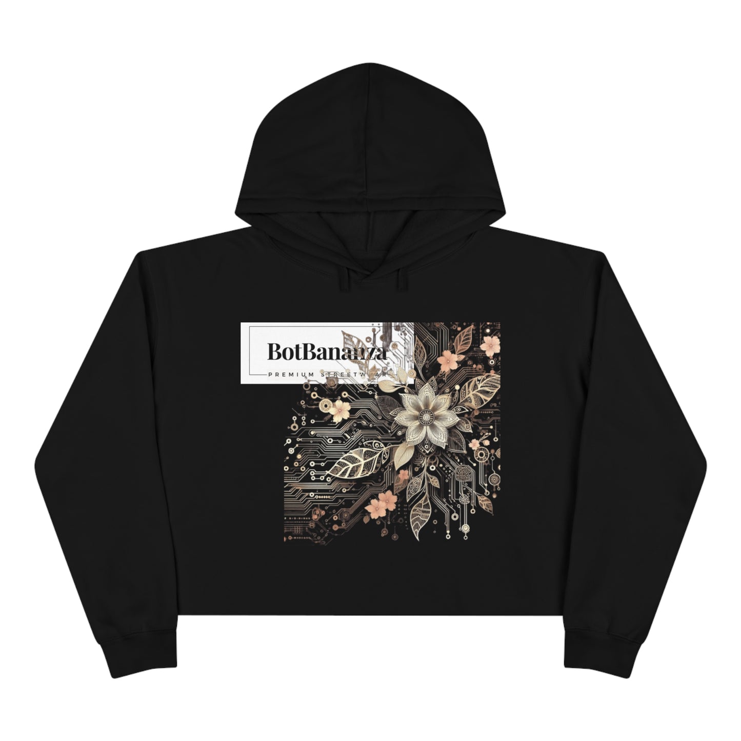 "Floral Circuitry" Crop Hoodie