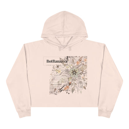 "Floral Circuitry" Crop Hoodie