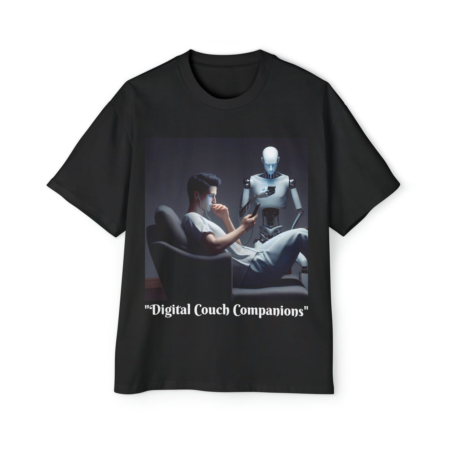 "Digital Couch Companions" Men's Heavy Oversized Tee