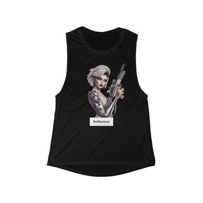 RevoltChic Cyberpunk Tee Women's Flowy Scoop Muscle Tank