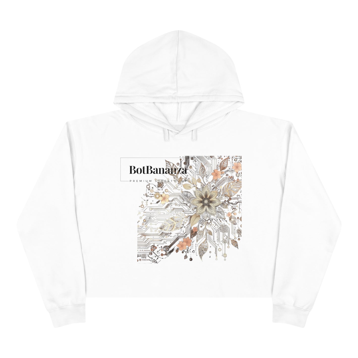 "Floral Circuitry" Crop Hoodie